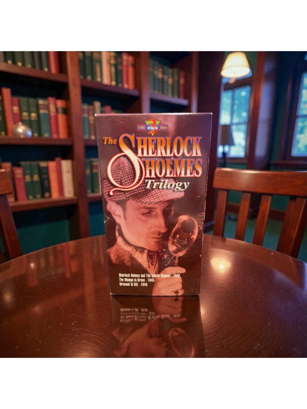 Vintage Sherlock Holmes Trilogy VHS Box Set Basil Rathbone 3 Tape Collection